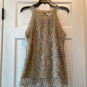 NWT Layered Crochet Style Tank